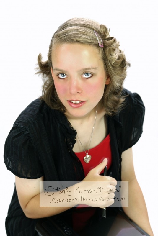 Stock Photo: Pretty Girl with Digital Stylus - by Kathy Burns-Millyard