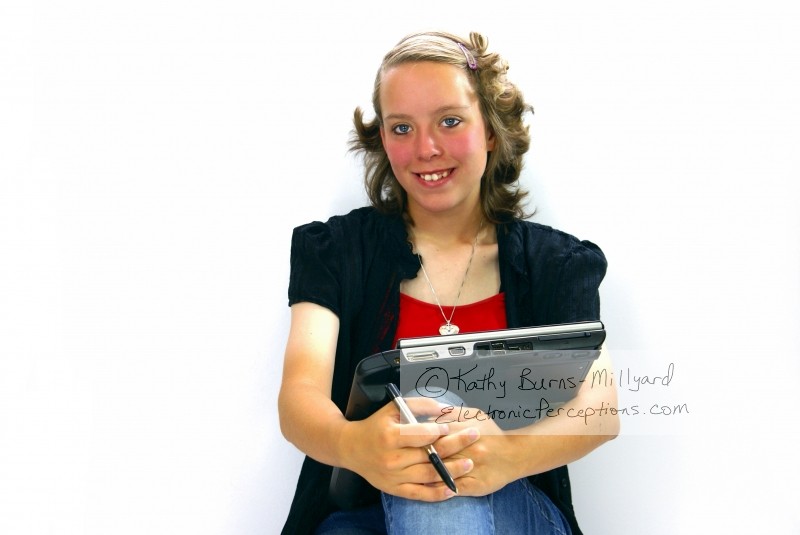 Stock Photo: Young Woman With Tablet PC - by Kathy Burns-Millyard