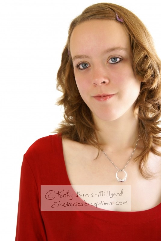 Stock Photo: Pretty Girl In Red - by Kathy Burns-Millyard