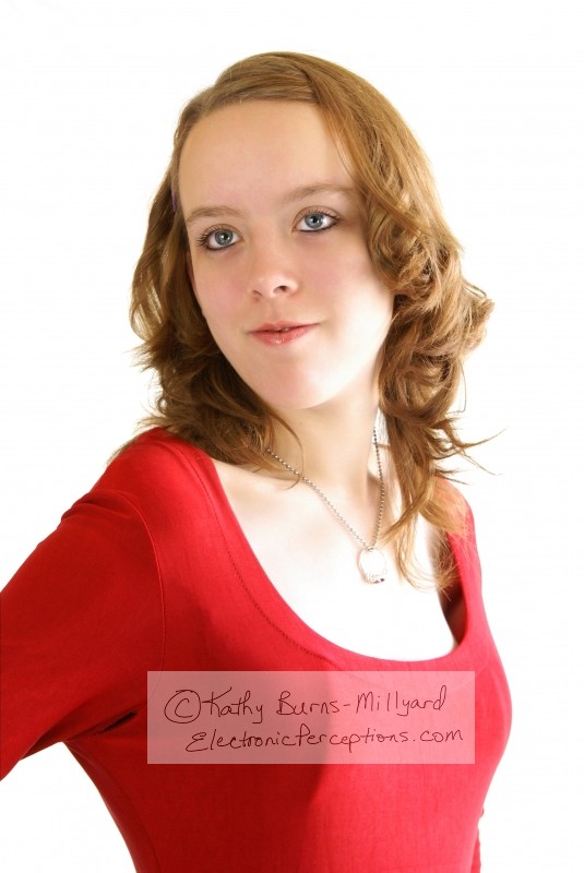 Stock Photo: Pretty Girl In Red - by Kathy Burns-Millyard
