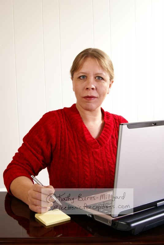 Stock Photo: Woman Working - by Kathy Burns-Millyard