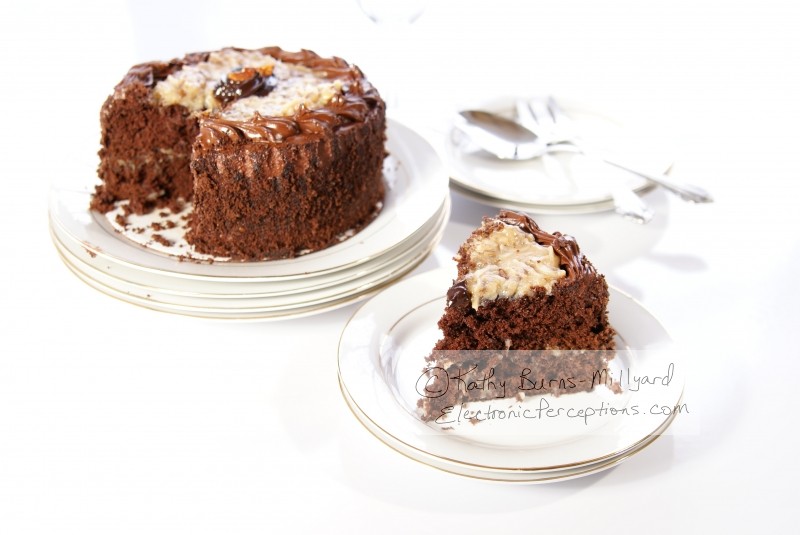 Stock Photo: Slice of German Chocolate Cake part 3 - by Kathy Burns-Millyard