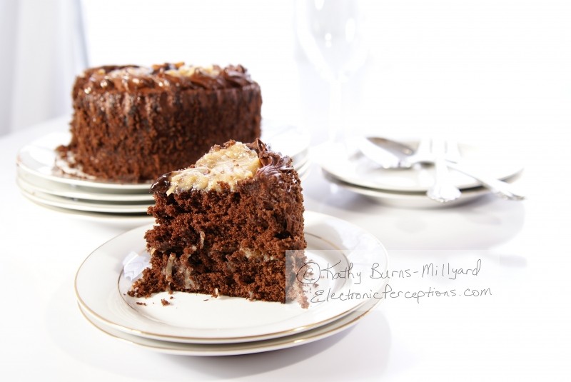 Stock Photo: Slice of German Chocolate Cake - by Kathy Burns-Millyard