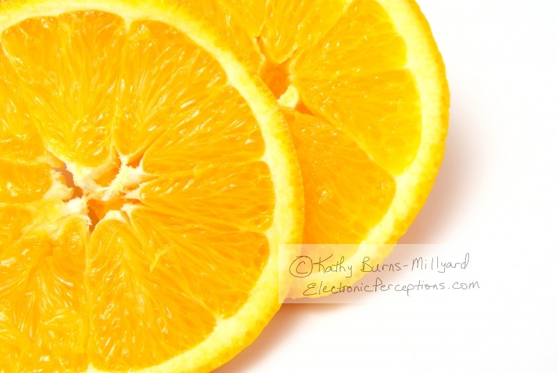 Sliced Oranges Close Up - Stock photography ©Kathy Burns-Millyard