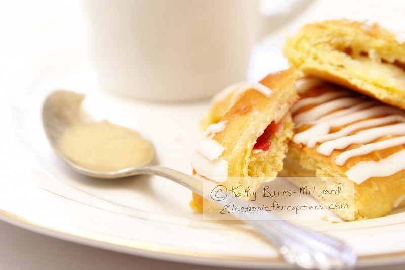 Stock Photo: Danish and cappuccino - by Kathy Burns-Millyard