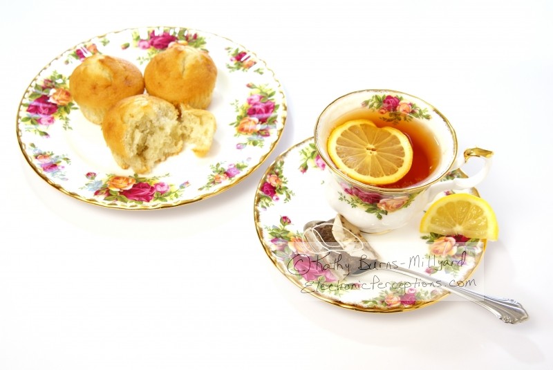 Stock Photo: Tea and Muffins Overhead - by Kathy Burns-Millyard