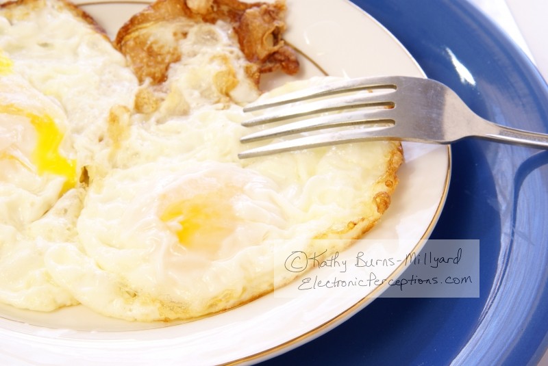 Stock Photo: Fried Eggs - by Kathy Burns-Millyard