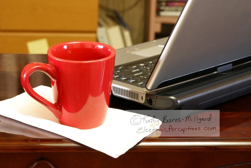 Stock Photo: Laptop and Coffee - by Kathy Burns-Millyard