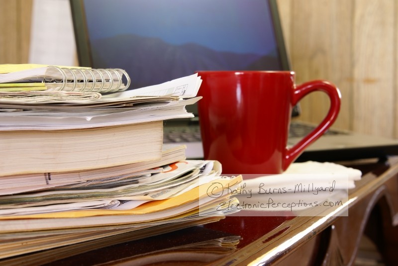 Stock Photo: Busy Home Office - by Kathy Burns-Millyard