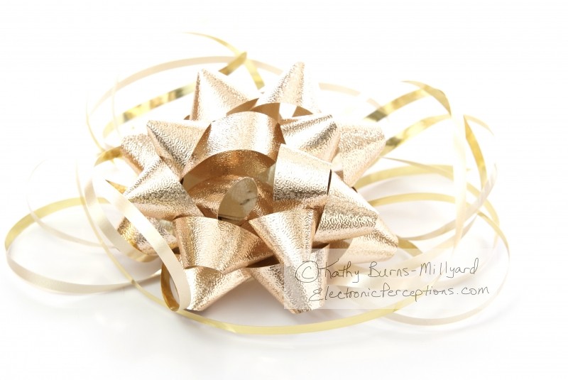 Stock Photo: Gold Foil Bow - by Kathy Burns-Millyard