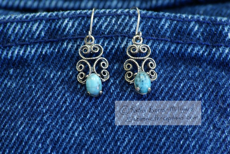 Stock Photo: Turquoise Earrings - by Kathy Burns-Millyard