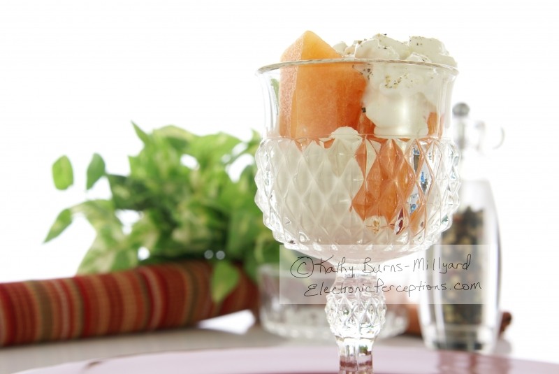 Stock Photo: Cottage Cheese and Cantaloupe - by Kathy Burns-Millyard