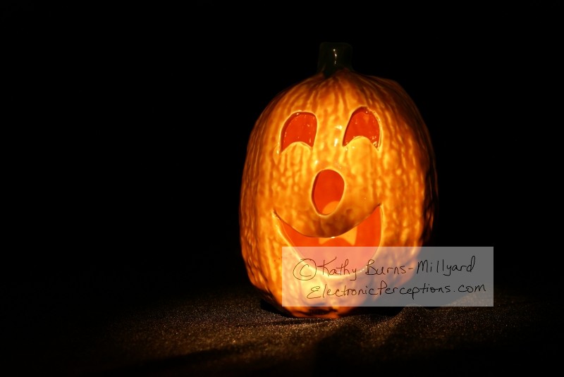 Stock Photo: Spooky Halloween Jack O Lantern - by Kathy Burns-Millyard