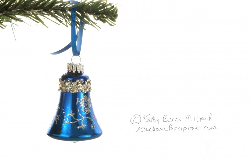 Stock Photo: Blue Christmas Bell Horizontal - by Kathy Burns-Millyard