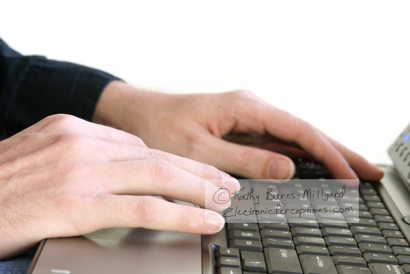 Stock Photo: Hands On Keyboard - by Kathy Burns-Millyard