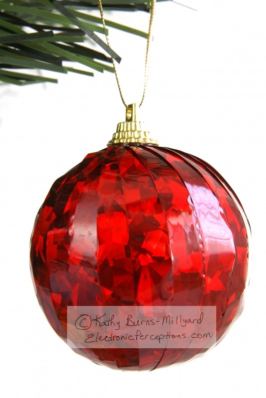 Stock Photo: Red Shiny Ornament - by Kathy Burns-Millyard
