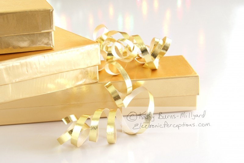 Stock Photo: Gold Gifts - by Kathy Burns-Millyard