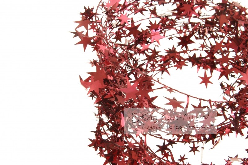 Stock Photo: Red Star Garland - by Kathy Burns-Millyard