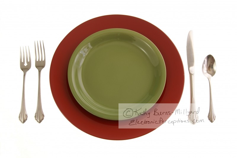 Stock Photo: Red and Green Table Setting - by Kathy Burns-Millyard