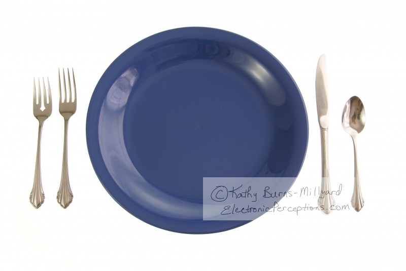 Stock Photo: Blue Place Setting - by Kathy Burns-Millyard