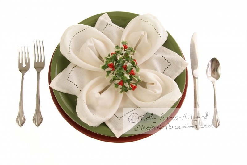 Stock Photo: Holiday Table Setting - by Kathy Burns-Millyard
