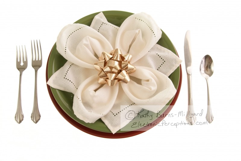 Stock Photo: Table Setting With Bow - by Kathy Burns-Millyard