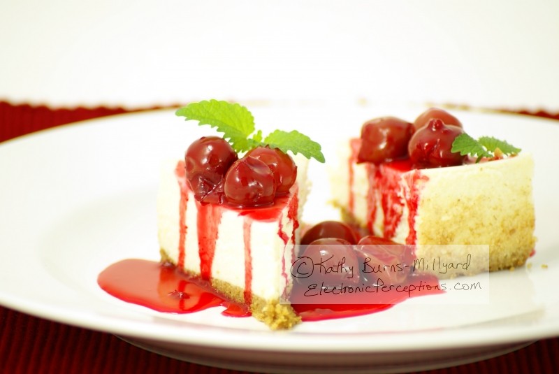 Stock Photo: Cherry Cheesecake - by Kathy Burns-Millyard