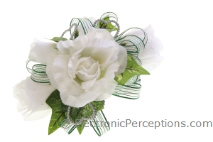 Stock Photo: Fabric Flower Corsage - by Kathy Burns-Millyard