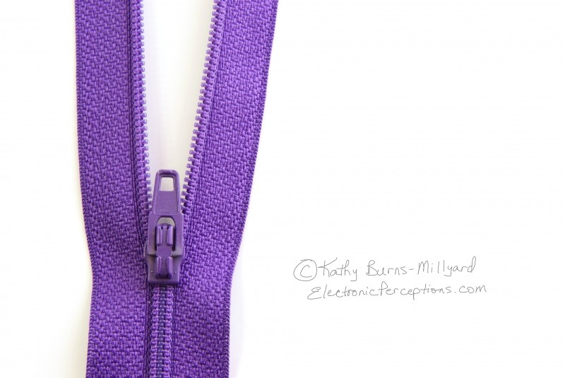 Stock Photo: Purple Zipper - by Kathy Burns-Millyard