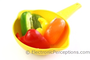 Stock Photo: Peppers in Strainer - by Kathy Burns-Millyard