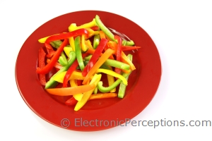 Stock Photo: Tossed Bell Peppers - by Kathy Burns-Millyard