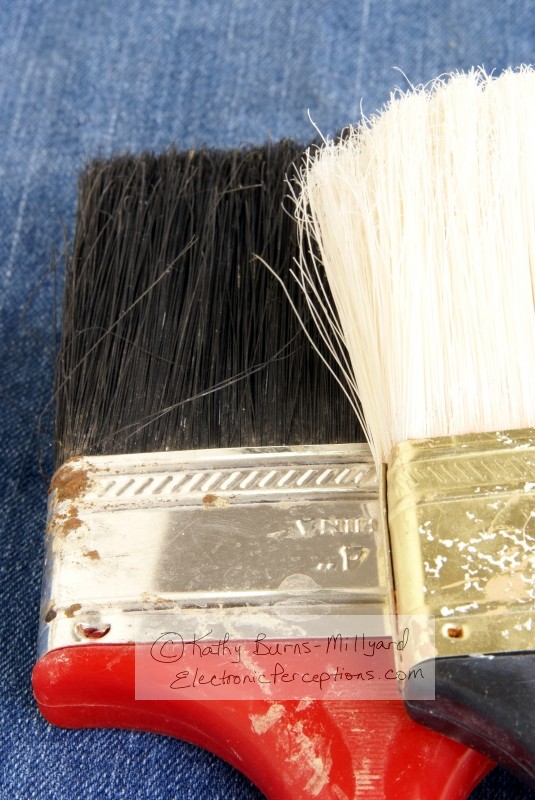 Stock Photo: Two Old Paintbrushes - by Kathy Burns-Millyard