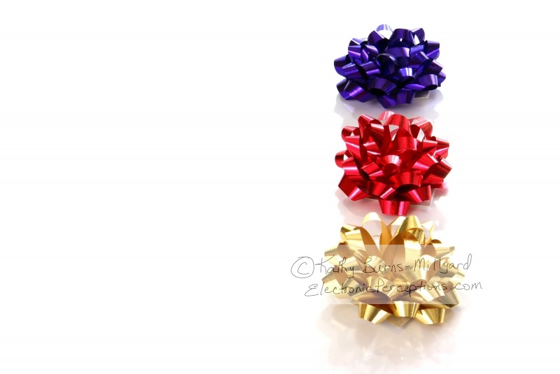 Stock Photo: Christmas Bows - by Kathy Burns-Millyard