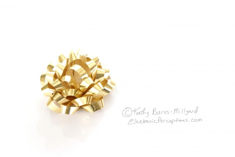 Stock Photo: Gold Bow - by Kathy Burns-Millyard