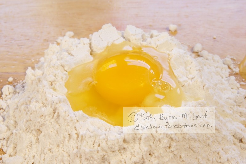 Stock Photo: Egg in Flour - by Kathy Burns-Millyard