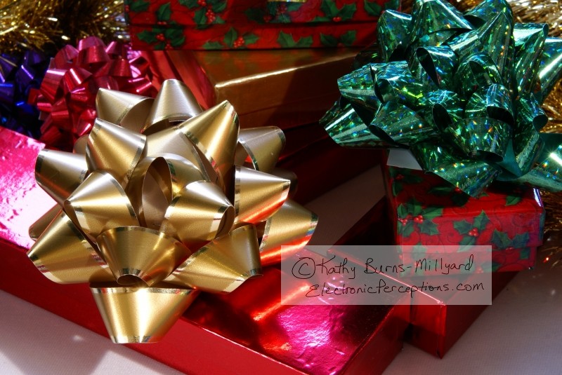 Stock Photo: Gold Bow - by Kathy Burns-Millyard