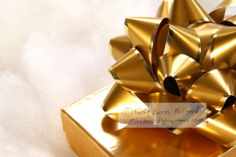 Stock Photo: Golden Bow - by Kathy Burns-Millyard