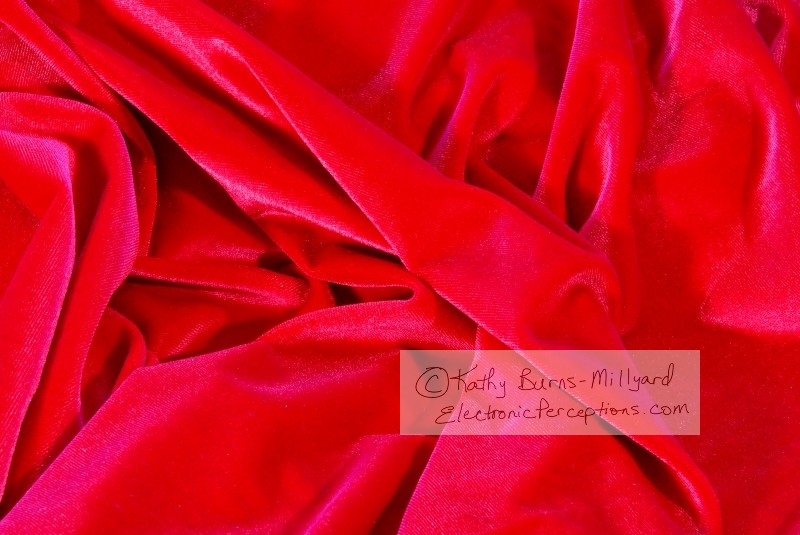 Stock Photo: Red Velvet Fabric Background - by Kathy Burns-Millyard