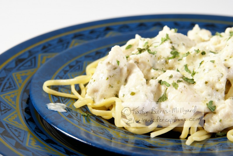 Stock Photo: Chicken Alfredo - by Kathy Burns-Millyard